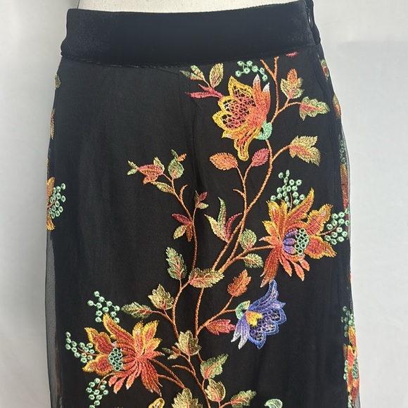 Soft Surroundings Fully embroidered  A line Maxi skirt - Picture 3 of 7